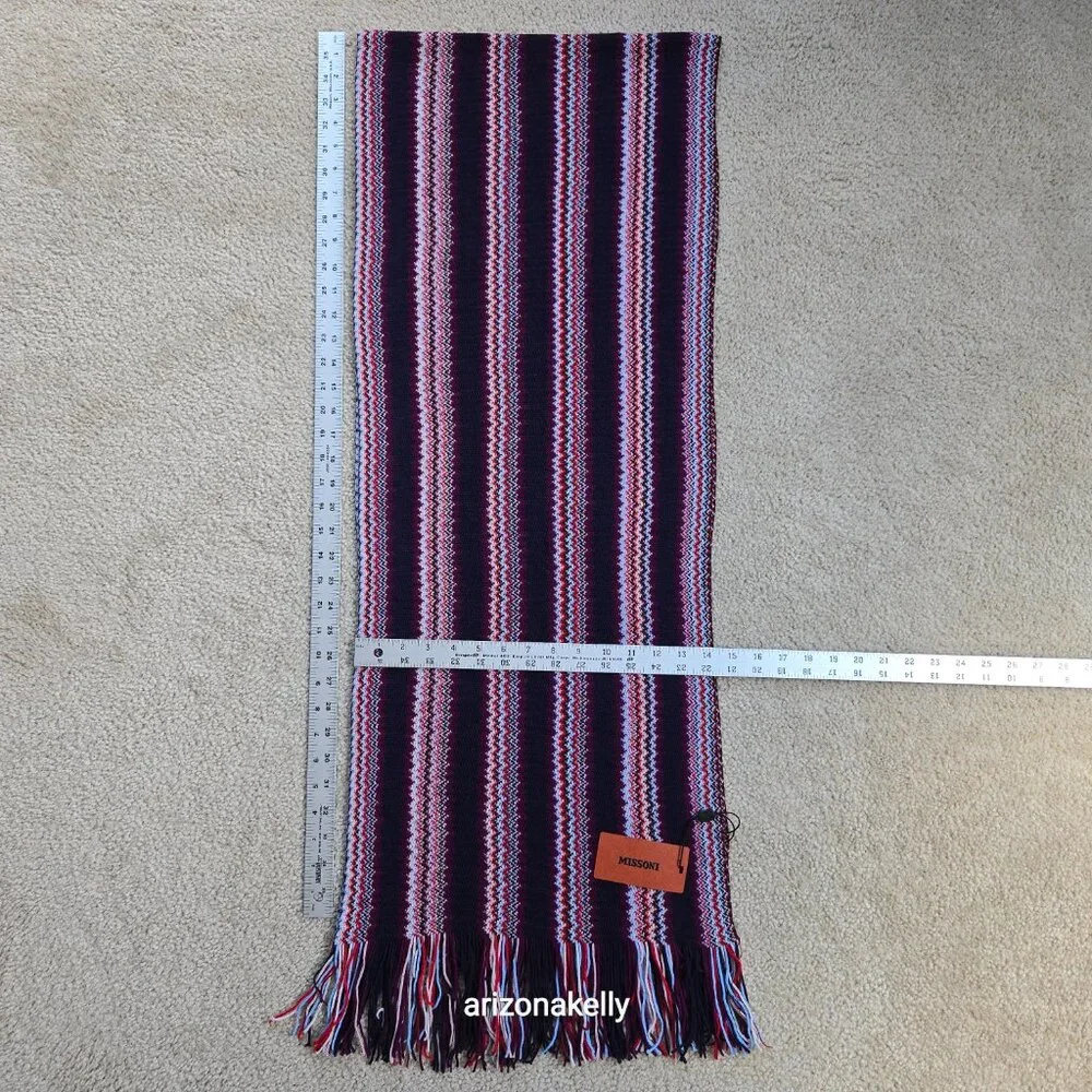NWT Missoni Zig Zag Scarf Purple Red Blue